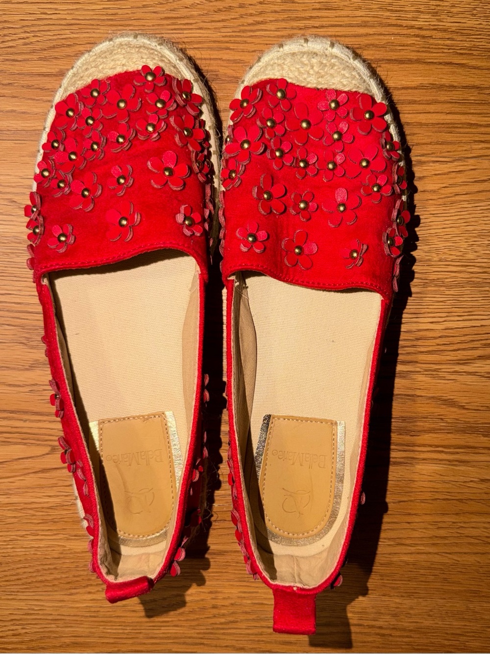Bella Marie Red Floral Espadrille Slip-Ons (Women)